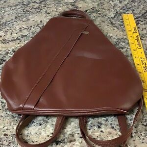 Vera Pelle Brown leather Italian backpack purse